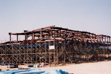 古材部分を組み上げた全体の様子です。